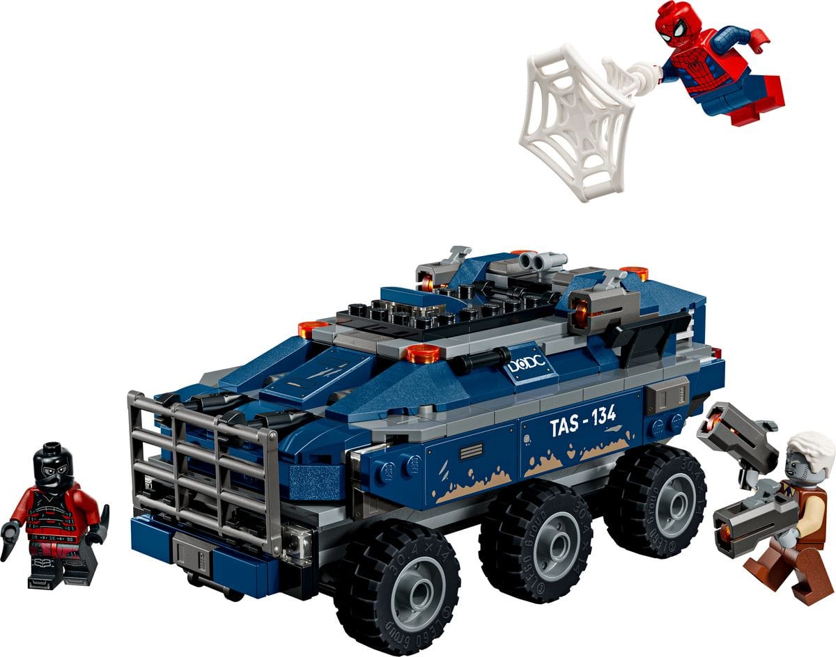 LEGO Marvel 76349 Spider-Man Prison Transport Chase, het gevangenistransport met minifiguren