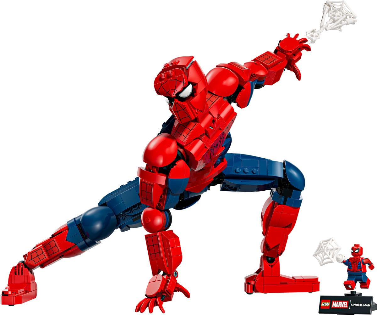 LEGO Marvel 76346 Spider-Man Hero Figure, het beweegbare displaymodel van Spider-Man