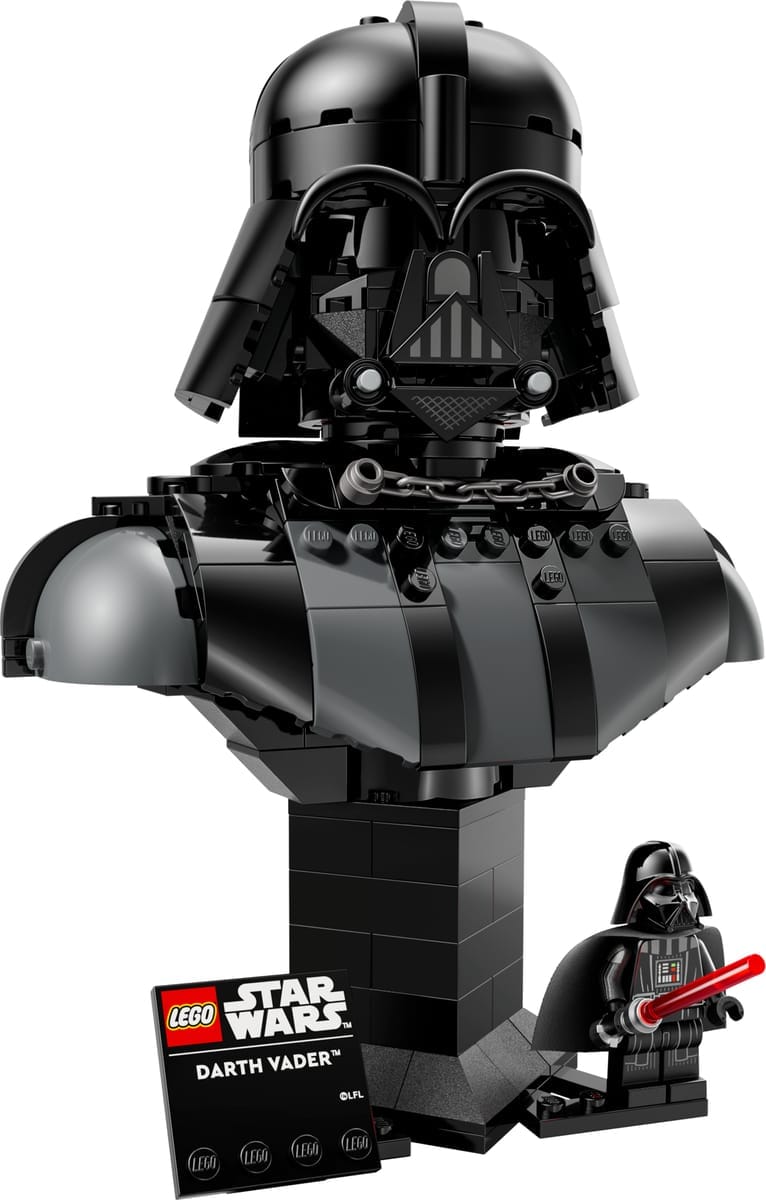 LEGO Star Wars Darth Vader buste 75439, zwarte helm op displayplaat