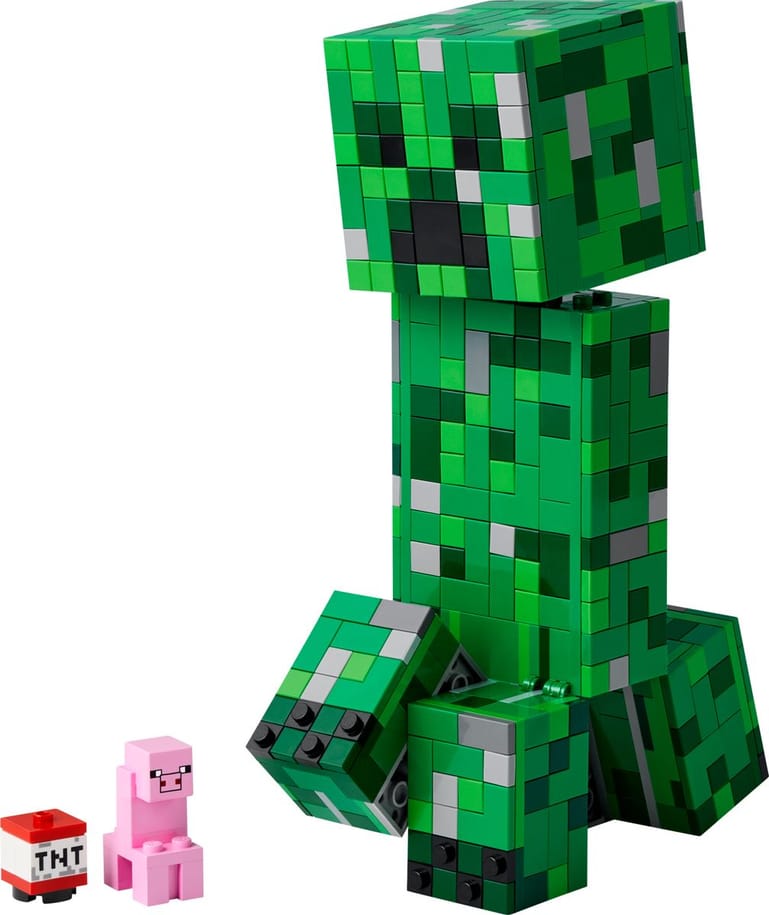 LEGO Minecraft De Creeper 21276, de grote groene Creeper-figuur op vier poten