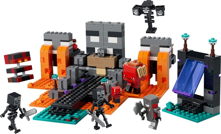 LEGO Minecraft De Wither-strijd 21590 met het Nether-portaal en de Wither-baas