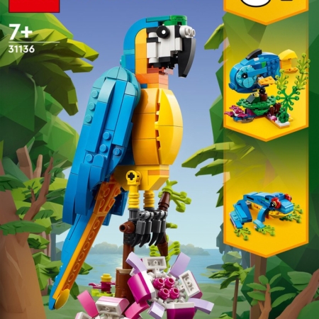 Creator 3in1 Exotische Papegaai - Kikker - Vis Dieren Speelgoed Set voor Kinderen - 31136